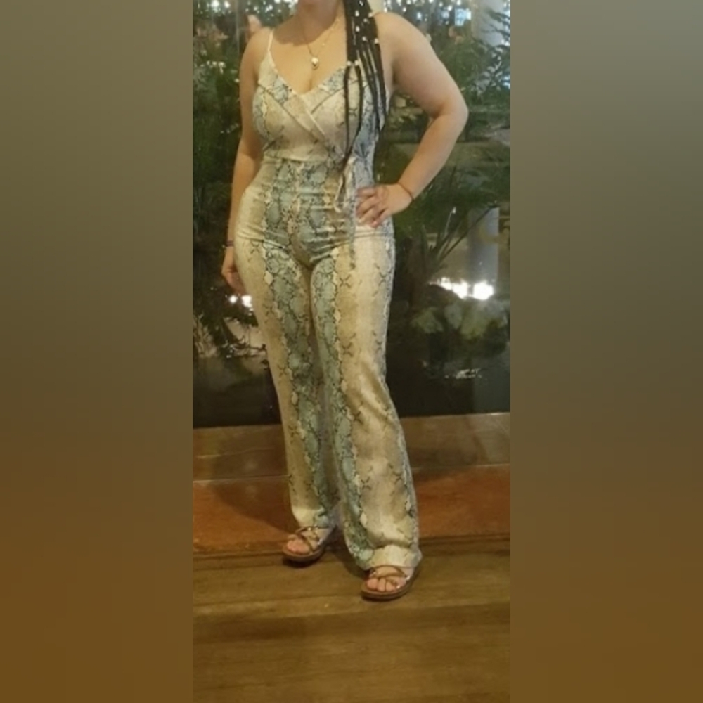 BLUE.S Jumpsuit, snakeskin print, casual, dinner, date, wedding, rehearsal